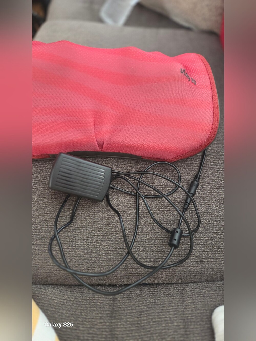 Coral Pink Electric Heating Pad with Power Adapter